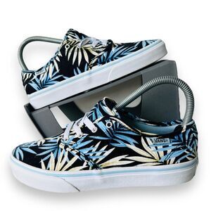 Vans Camden Tropical Palm Skate Shoes Blue / Black Youth 4.5 Women's 6